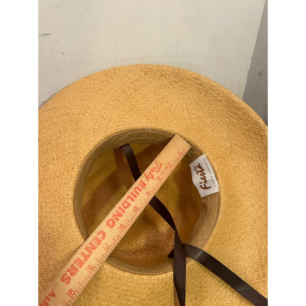 Fiesta Straw Sun Hat M Tan Wide Brim Gucci Ribbon Womens View 6